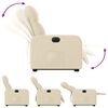 vidaXL Fauteuil inclinable &eacute;lectrique cr&egrave;me tissu