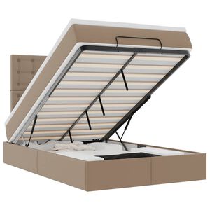 VidaXL Cadre de lit ottoman et matelas cappuccino 120x190cm similicuir