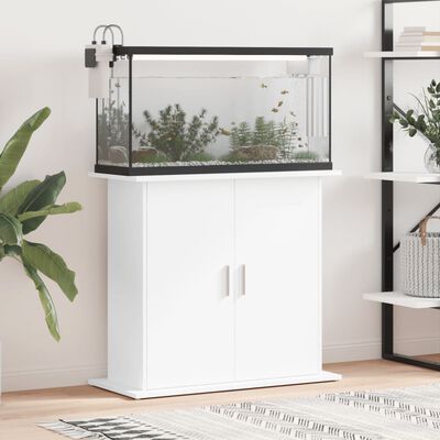 vidaXL Support pour aquarium blanc 81x36x73 cm bois d'ingénierie