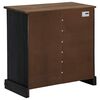 vidaXL Buffet HALDEN porte coulissante noir 80x40x80 cm bois massif