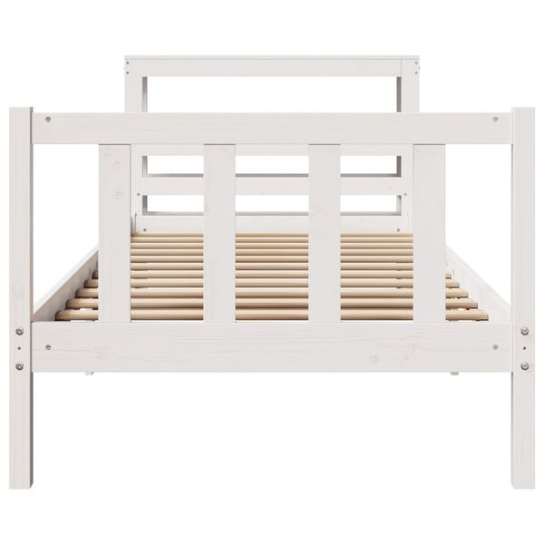 vidaXL Cadre de lit sans matelas blanc 90x200 cm bois de pin massif