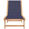 vidaXL Chaise longue bleu bois d'acacia solide et textil&egrave;ne