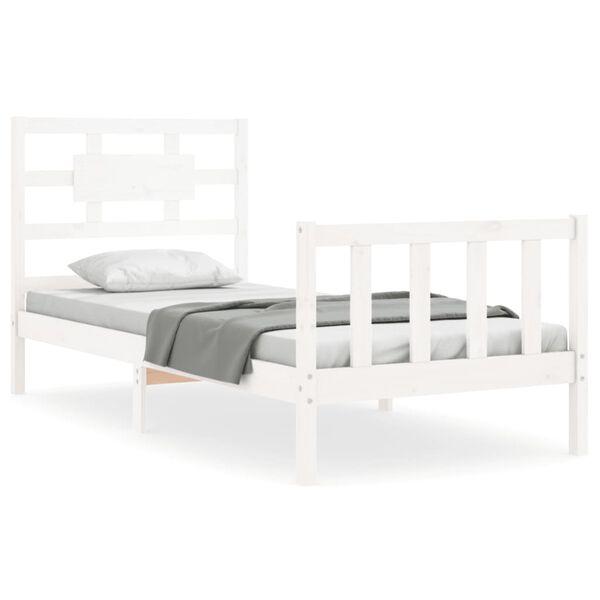 vidaXL Cadre de lit sans matelas blanc bois de pin massif