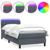 vidaXL Sommier &agrave; lattes de lit et matelas et LED gris fonc&eacute; 100x210cm velours