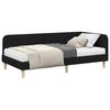 vidaXL Cadre de lit d'angle avec matelas Noir 100 x 200 cm tissu