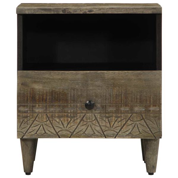 vidaXL Tables chevet 2 pcs gris clair 40x33x46 cm bois manguier solide