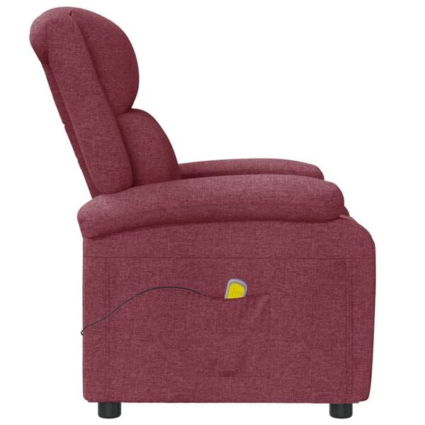 vidaXL Fauteuil de massage Rouge bordeaux Tissu