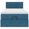 vidaXL Cadre de lit ottoman avec matelas bleu foncé 100x200 cm velours