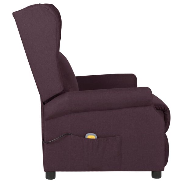 vidaXL Fauteuil de massage Violet Tissu
