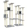 vidaXL Arbre &agrave; chat avec griffoirs en sisal Gris clair 174 cm