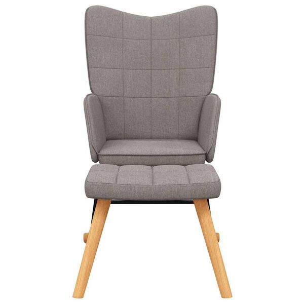 vidaXL Chaise à bascule avec tabouret Taupe Tissu