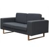 vidaXL Canap&eacute; &agrave; 2 places Tissu Gris fonc&eacute;