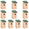 vidaXL Nichoirs 10 pcs Bois de sapin massif 12x12x22 cm