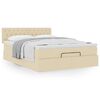 vidaXL Lit ottoman avec matelas cr&egrave;me 140x200 cm tissu