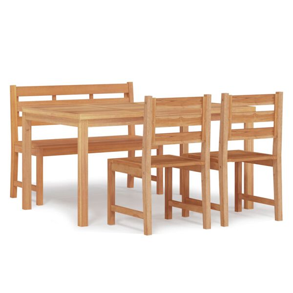 vidaXL Ensemble &agrave; manger de jardin 4 pcs Bois de teck massif