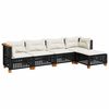 vidaXL Salon de jardin 5 pcs avec coussins noir r&eacute;sine tress&eacute;e