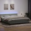 vidaXL Sommier &agrave; lattes de lit et matelas et LED gris clair 180x210cm velours