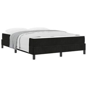 vidaXL Lit &agrave; ressorts avec matelas Noir 160 x 220 cm tissu