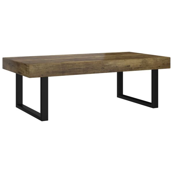 vidaXL Table basse Marron fonc&eacute; et noir 120x60x40 cm MDF et fer