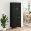 vidaXL Haut Armoire Ch&ecirc;ne noir 69,5 x 34 x 180 cm Bois d'ing&eacute;nierie