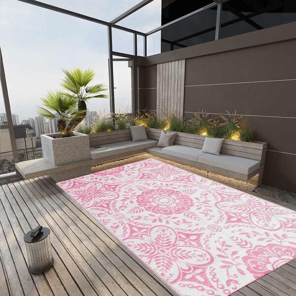 vidaXL Tapis d'ext&eacute;rieur ARAKIL rose 190x290 cm PP