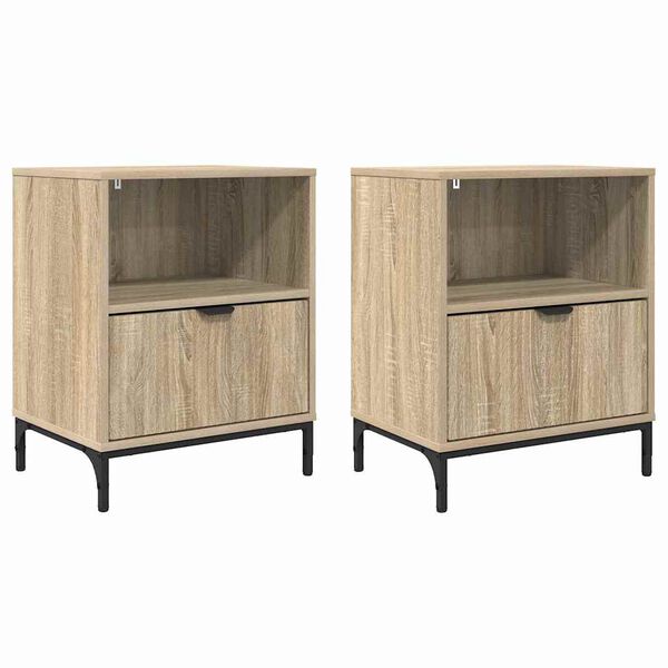 vidaXL 2 pcs Ch&ecirc;ne sonoma 49 x 36 x 61 cm Bois d'ing&eacute;nierie