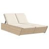vidaXL Chaise longue double avec coussins beige résine tressée