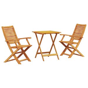 vidaXL Ensemble bistro pliant 3 pcs Marron Bois d'Acacia Massif