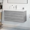 vidaXL Meuble lavabo avec bassin int&eacute;gr&eacute; Sonoma gris Bois d'ing&eacute;nierie