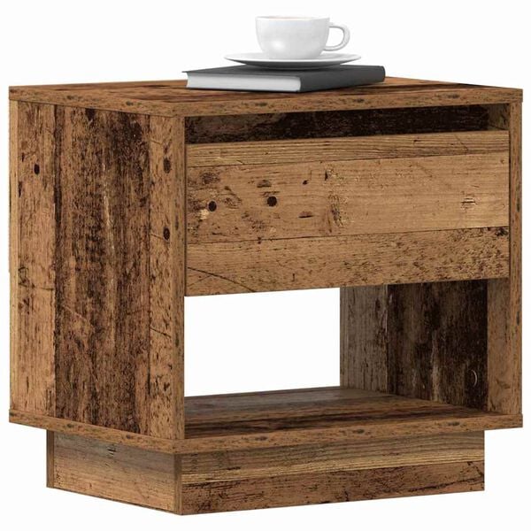 vidaXL Table de nuit avec tiroir 2 pcs Bois ancien 45 x 34 x 44 cm