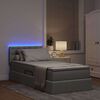 vidaXL Lit avec rangement et LED avec LED Gris clair 90 x 190 cm tissu