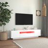 vidaXL Meuble TV avec lumi&egrave;res LED blanc 160x35x40 cm