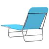 vidaXL Chaises longues pliables lot de 2 Acier et tissu Bleu