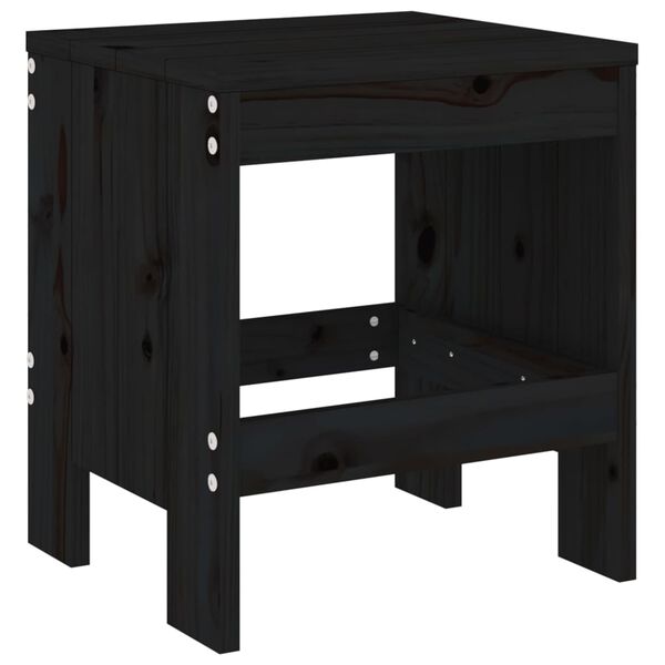 vidaXL Tabourets de jardin lot de 2 noir 40x36x45 cm bois massif pin