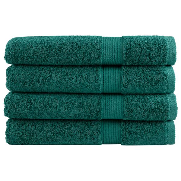 vidaXL Serviettes de sauna de qualit&eacute; sup&eacute;rieure SOLUND 4 pcs vert