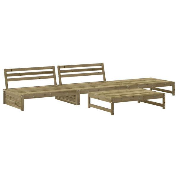 vidaXL Salon de jardin 4 pcs avec coussins bois de pin imprégné