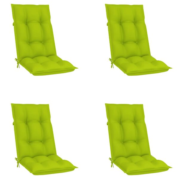 vidaXL Chaises inclinables de jardin et coussins lot de 4 Teck solide