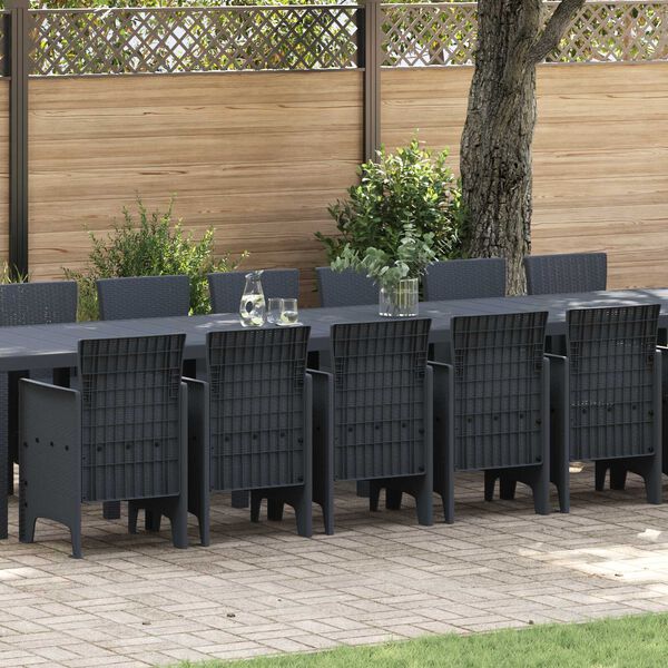 vidaXL Ensemble de salle à manger pour jardin 15 pcs Gris clair