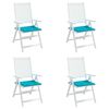 vidaXL Coussins de chaise de jardin lot de 4 turquoise 40x40x4cm tissu