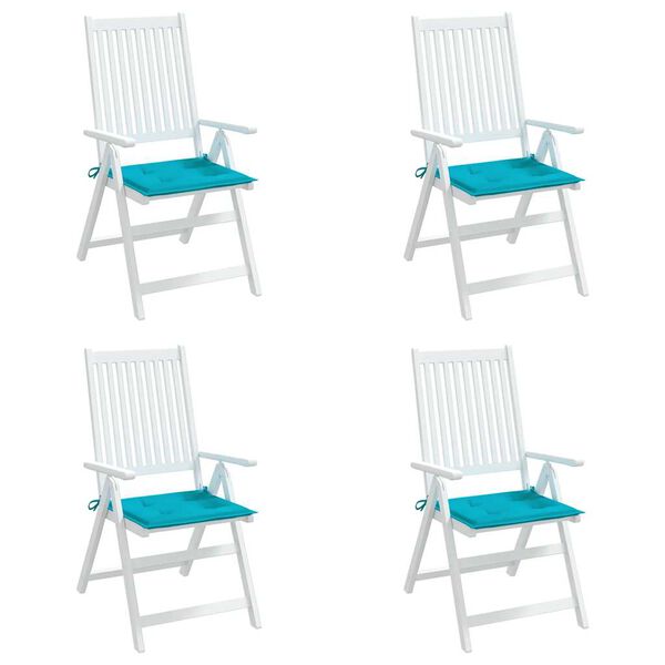 vidaXL Coussins de chaise de jardin lot de 4 turquoise 40x40x4cm tissu