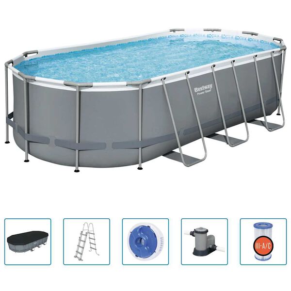 Bestway Piscine hors sol Power Steel Ovale 549x274x122 cm