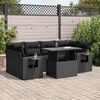 vidaXL Salon de jardin 7 pcs avec coussins noir r&eacute;sine tress&eacute;e