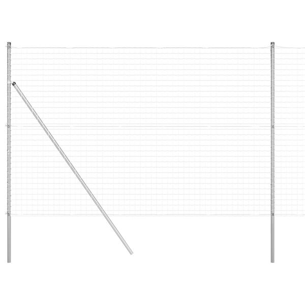 vidaXL Cl&ocirc;ture avec poteau Argent&eacute; 1,6 x 10 m Acier et PVC