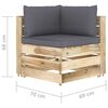 vidaXL Salon de jardin 4 pcs avec coussins Bois impr&eacute;gn&eacute; de vert