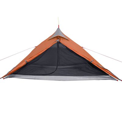 vidaXL Tente de camping 1 personne gris et orange imperméable