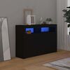 vidaXL Buffet avec lumières LED noir 115,5x30x75 cm