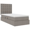 vidaXL Lit avec rangement et matelas Taupe 90 x 200 cm Polyester