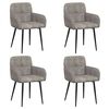 vidaXL Chaises de salle &agrave; manger 4 pc Simili daim Gris clair
