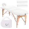 vidaXL Table de massage pliable 4 cm d'&eacute;paisseur et 2 traversins Blanc
