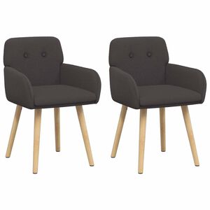 vidaXL Chaises de salle &agrave; manger 2 pc Boucl&eacute; Gris fonc&eacute;